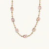 Iridescent baroque pearls alternating with small freshwater pearls on 14K gold-plated chain