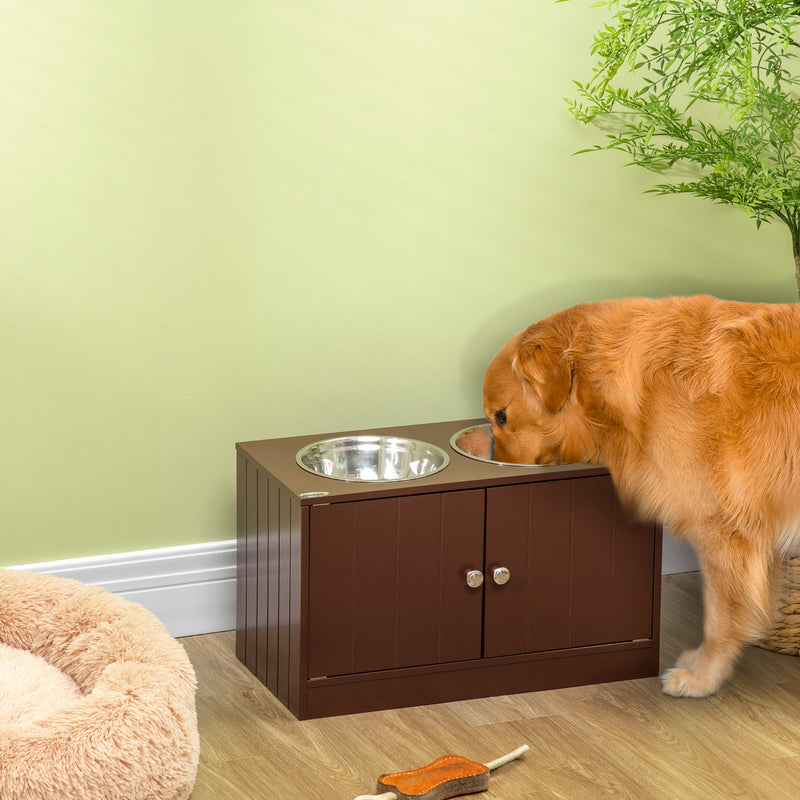 Comedero elevado con mueble de almacenaje